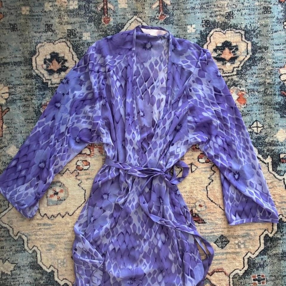 Purple and white Victoria's Secret robe